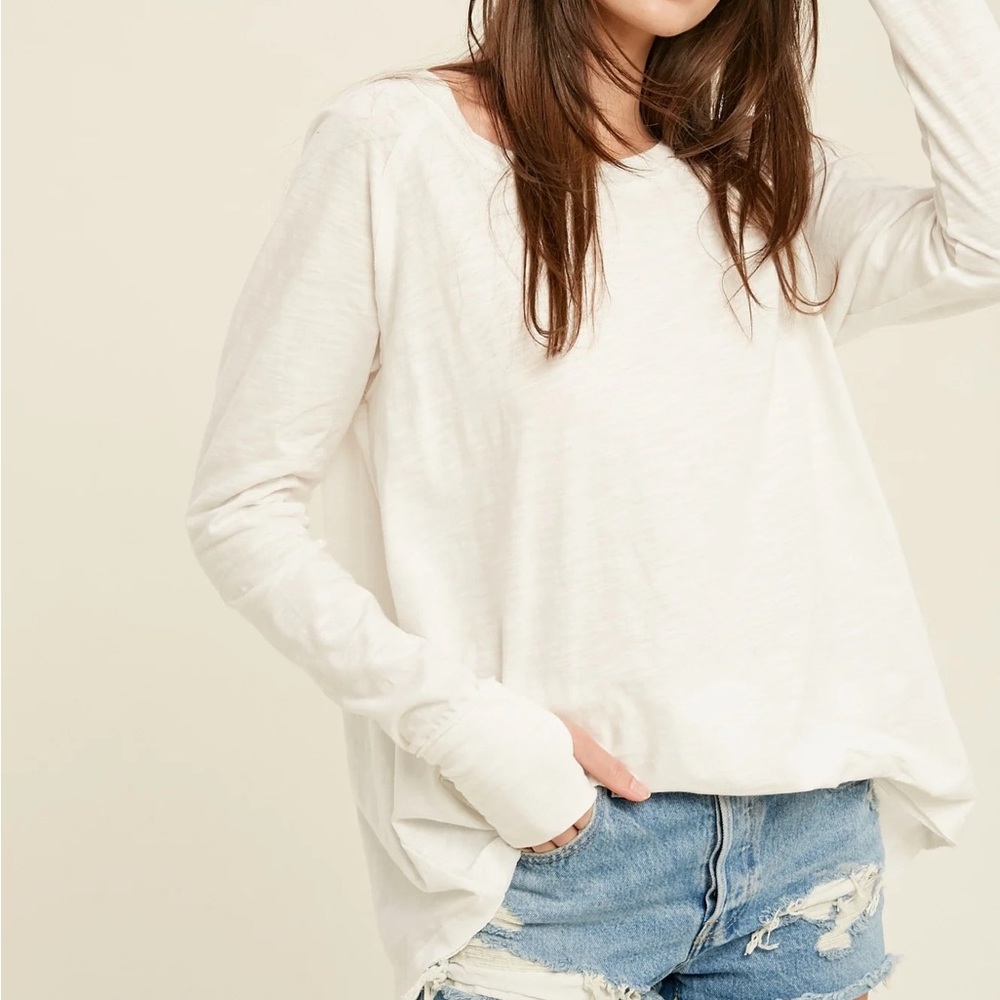 Listicle long sleeve ivory boho top